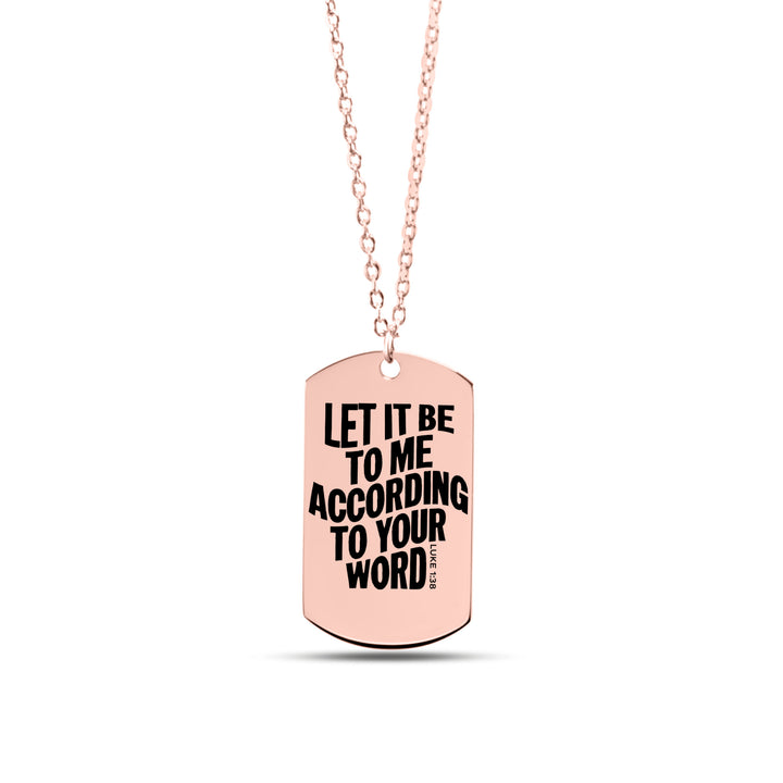 Christian Necklace According To Your Word Tag Tag Necklaces