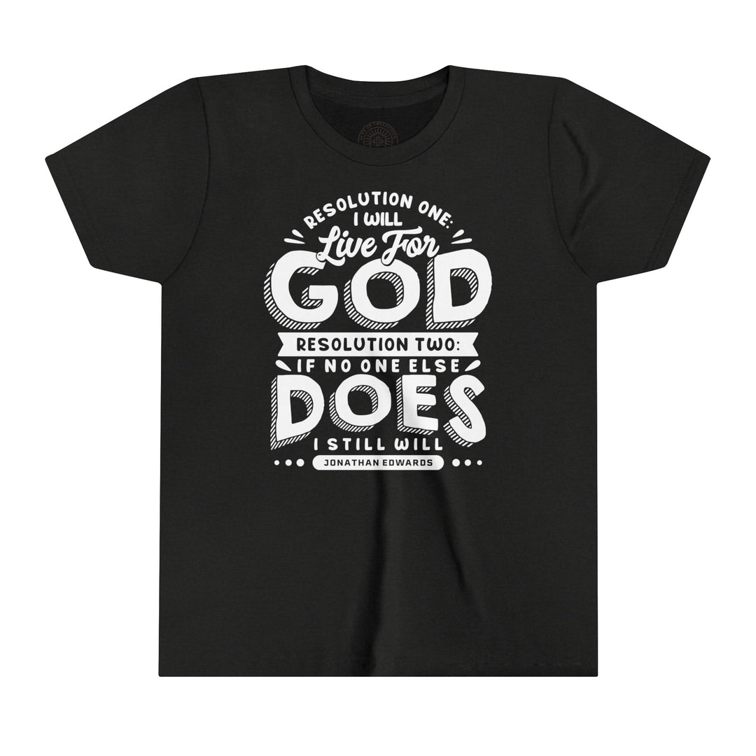 Jonathan Edwards Live For God Youth T-shirt Kids clothes Black Heather S