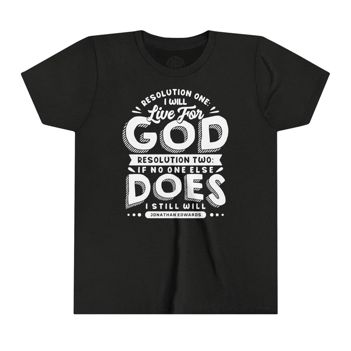 Jonathan Edwards Live For God Youth T-shirt Kids clothes Black Heather S