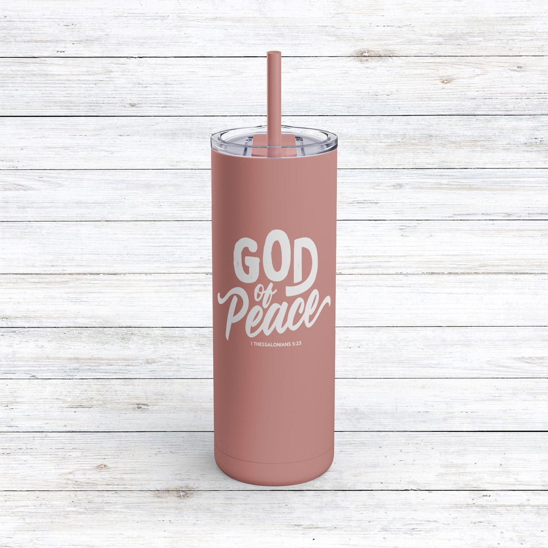 Christian Tumbler God of Peace Mug Dusty Rose 20oz Matte
