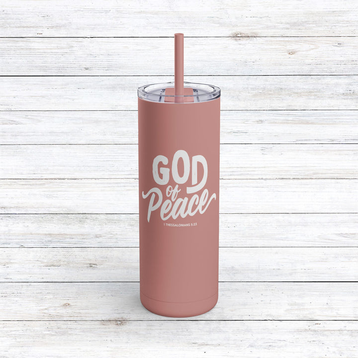 Christian Tumbler God of Peace Mug Dusty Rose 20oz Matte