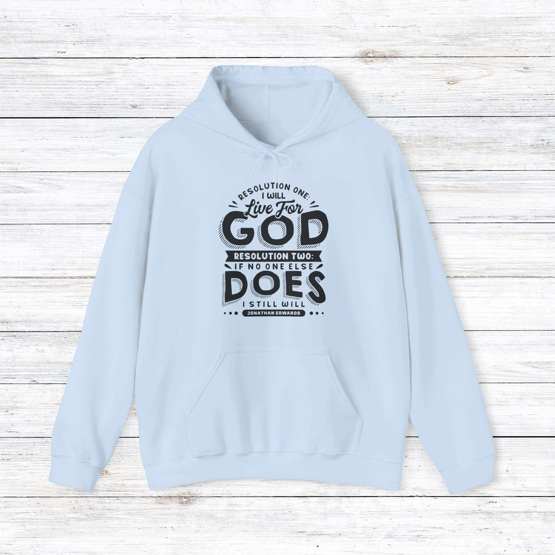 Jonathan Edwards Live For God (Black Print) Hoodie Hoodie Light Blue S