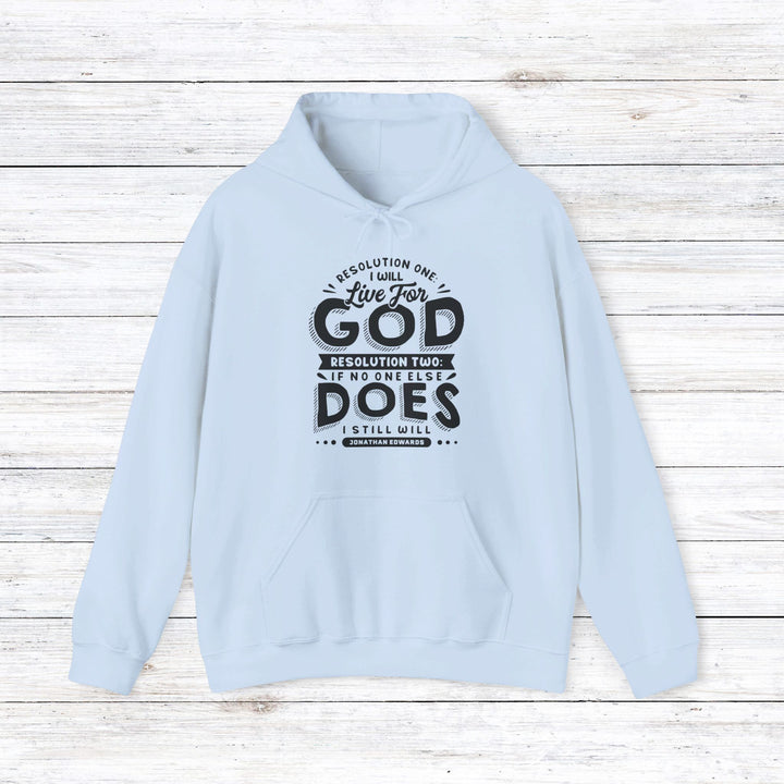 Jonathan Edwards Live For God (Black Print) Hoodie Hoodie Light Blue S