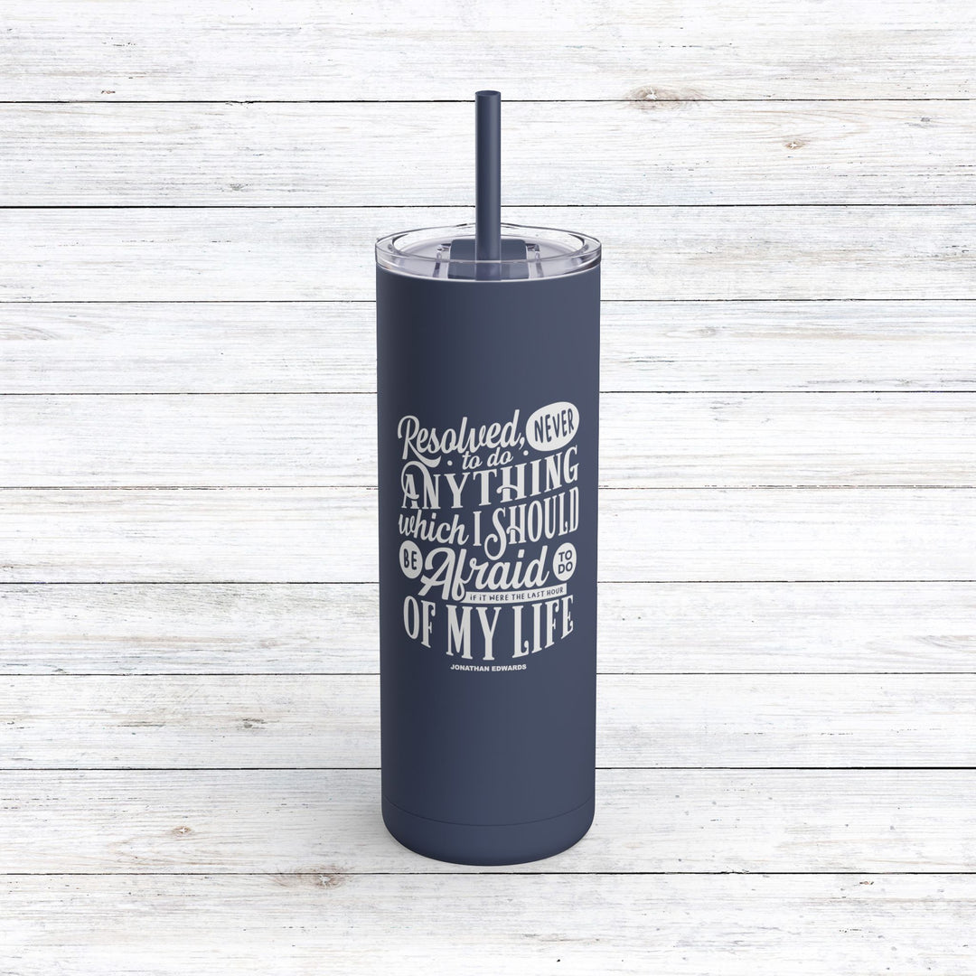 Christian Tumbler Jonathan Edwards Last Hour Mug Indigo 20oz Matte