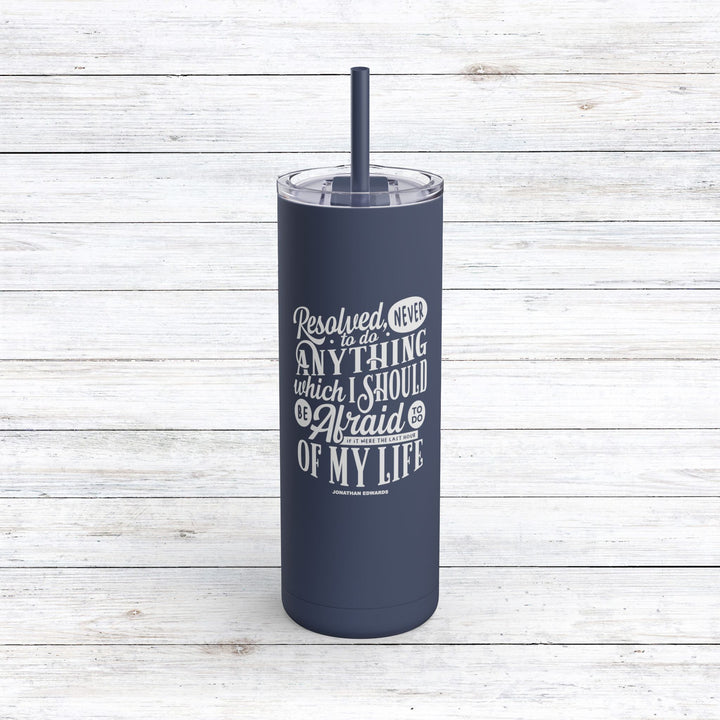 Christian Tumbler Jonathan Edwards Last Hour Mug Indigo 20oz Matte