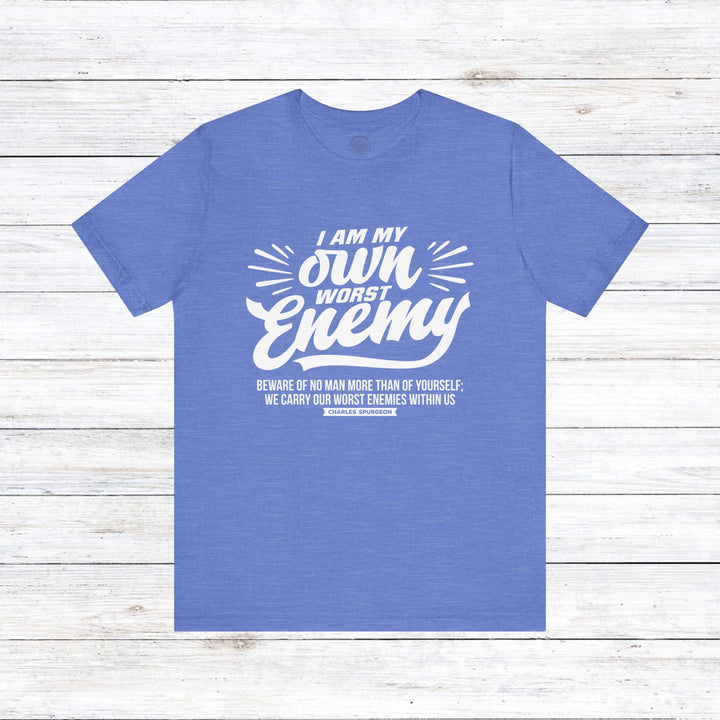 Charles Spurgeon's Worst Enemy Unisex T-Shirt T-Shirt Heather Columbia Blue S