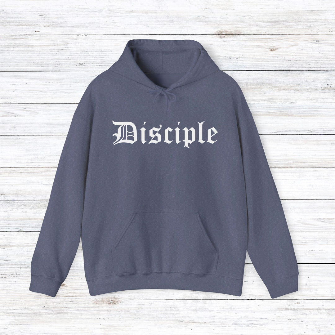 Disciple Old English Hoodie Hoodie Heather Navy S 