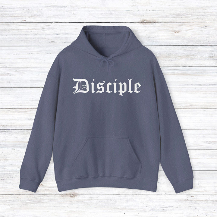 Disciple Old English Hoodie Hoodie Heather Navy S 