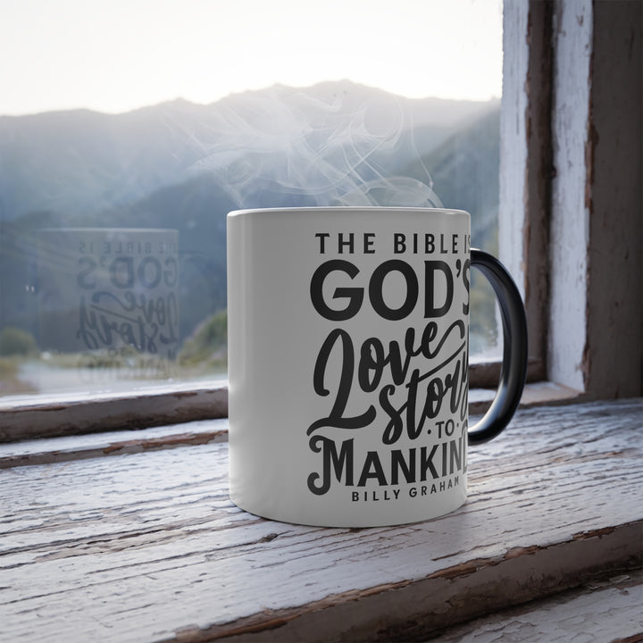 Christian Coffee Mug God's Love Story Color Morphing Mug   