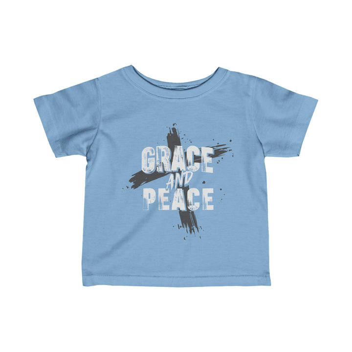 Grace and Peace Cross Baby Tee Kids clothes Light Blue 6M 
