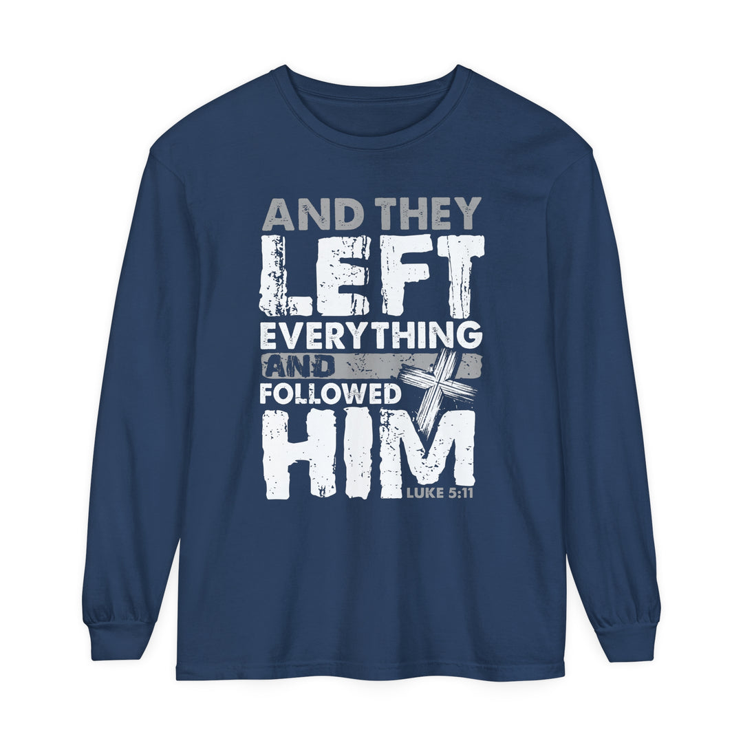 Left Everything Long Sleeve Shirt Long-sleeve Midnight S 