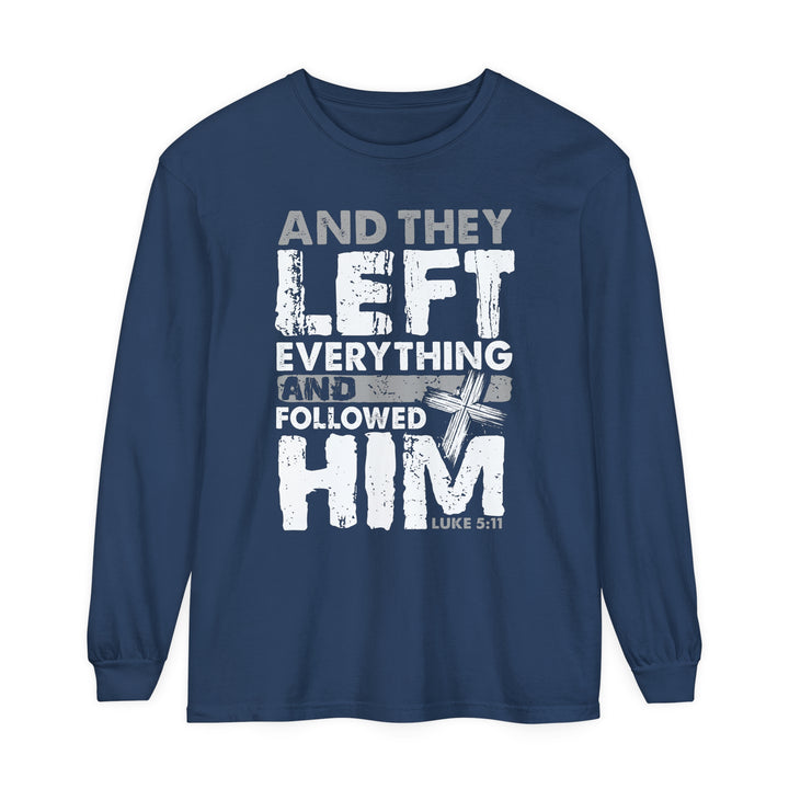 Left Everything Long Sleeve Shirt Long-sleeve Midnight S 