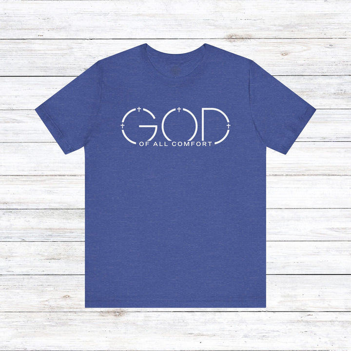 God of All Comfort Unisex T-Shirt T-Shirt Heather True Royal S 