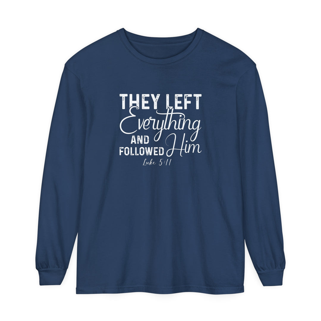 Left Everything Long Sleeve Shirt Long-sleeve Midnight S 