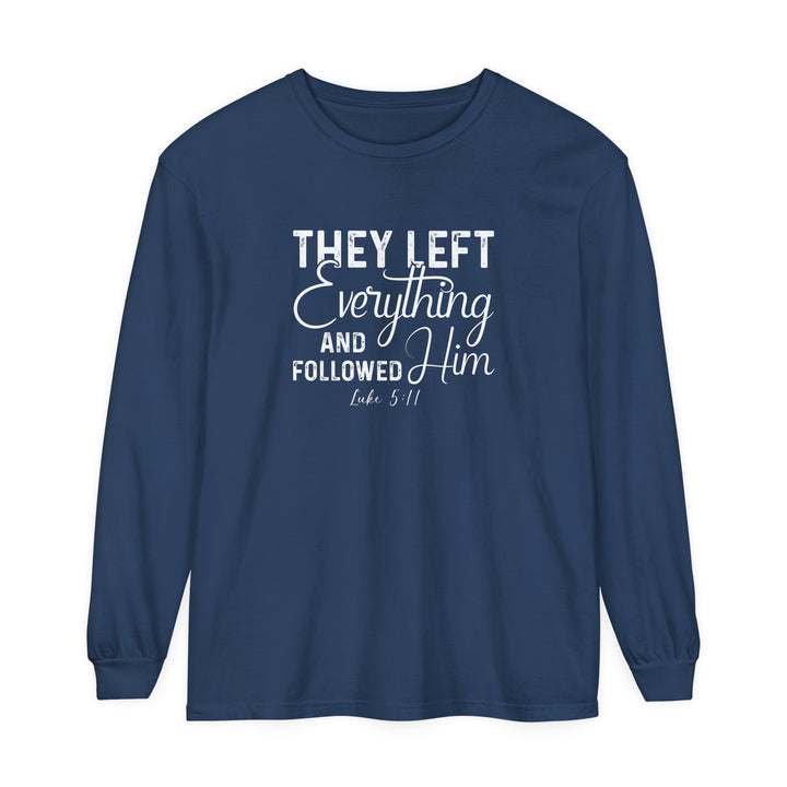 Left Everything Long Sleeve Shirt Long-sleeve Midnight S 