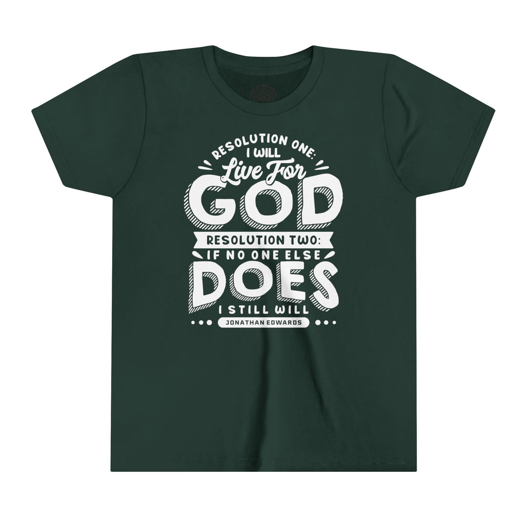 Jonathan Edwards Live For God Youth T-shirt Kids clothes Forest S