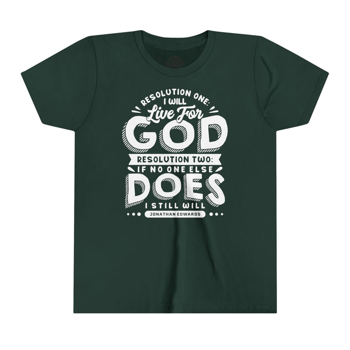 Jonathan Edwards Live For God Youth T-shirt Kids clothes Forest S