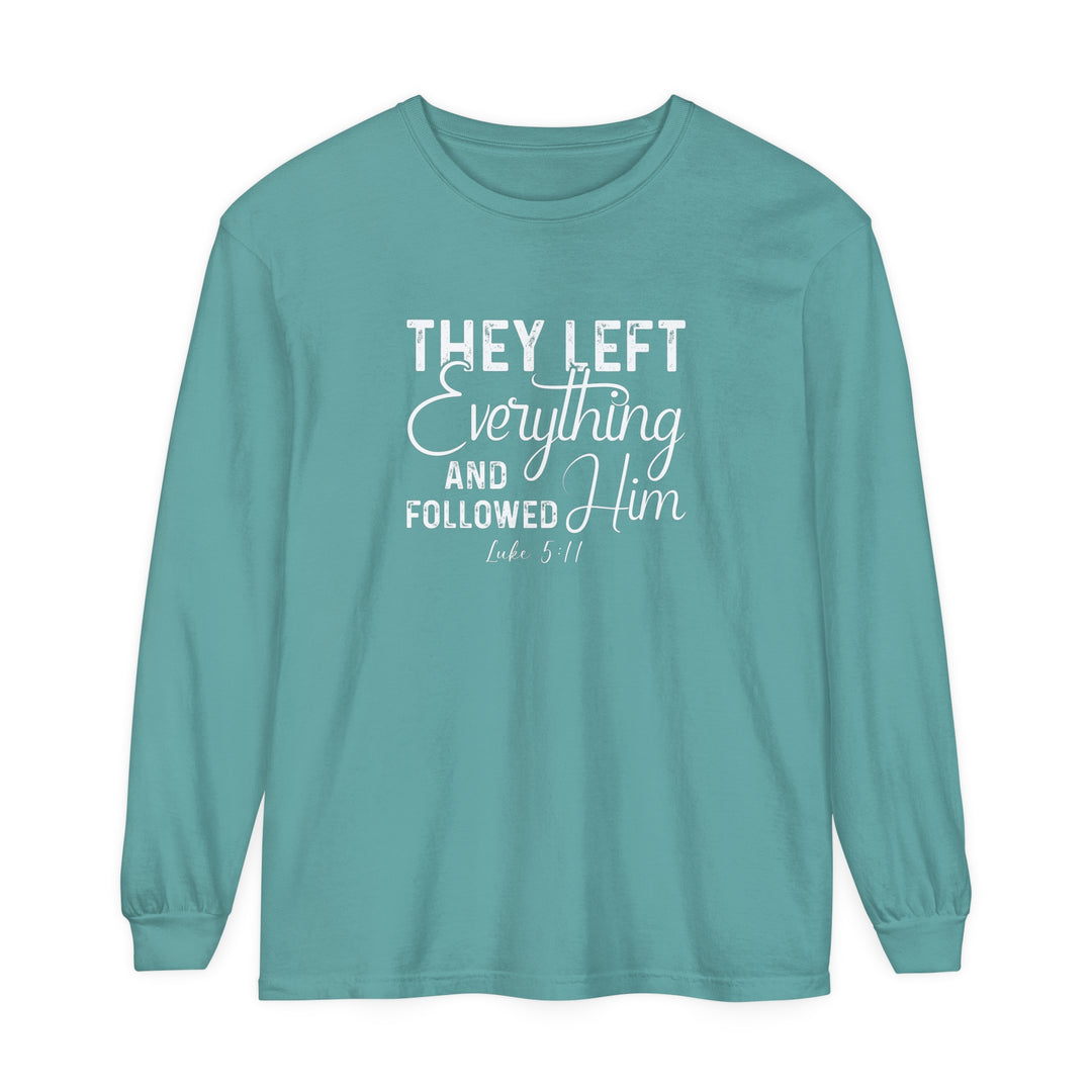 Left Everything Long Sleeve Shirt Long-sleeve Seafoam S 