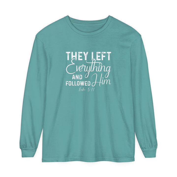 Left Everything Long Sleeve Shirt Long-sleeve Seafoam S 