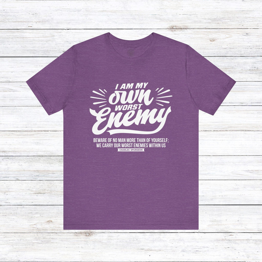 Charles Spurgeon's Worst Enemy Unisex T-Shirt T-Shirt Heather Team Purple S
