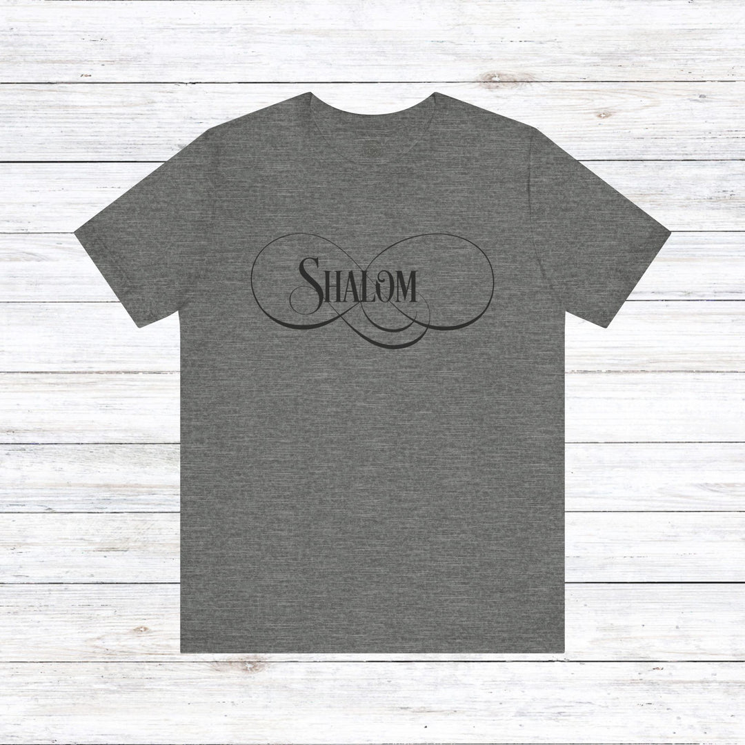 Shalom Script Unisex T-Shirt T-Shirt Deep Heather S 