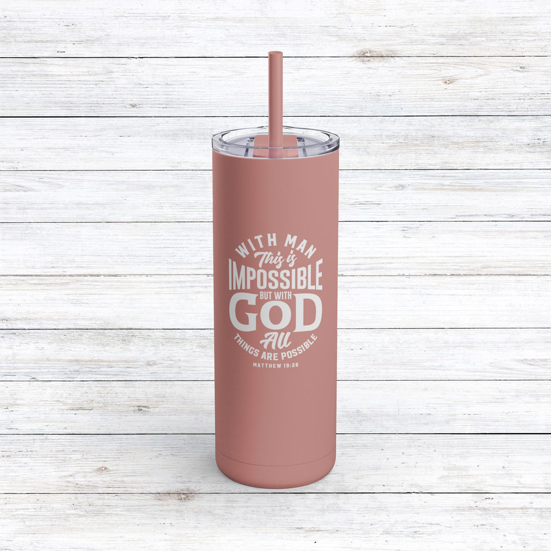 Christian Tumbler All Things Possible Mug Dusty Rose 20oz Matte