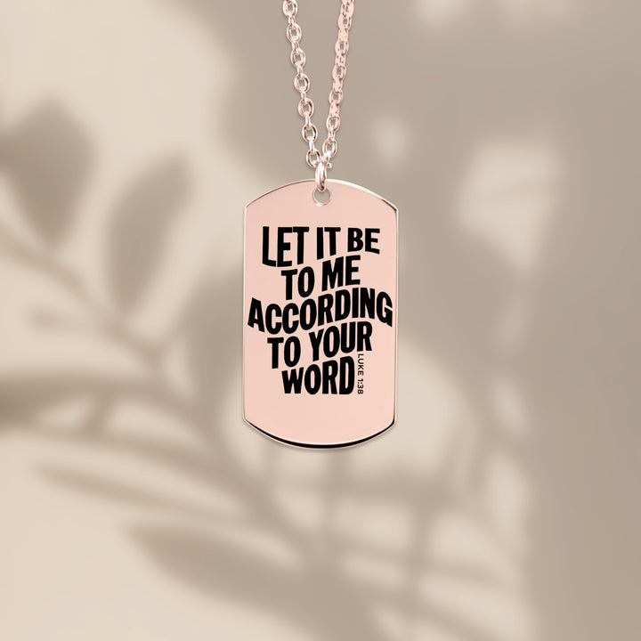 Christian Necklace According To Your Word Tag Tag Necklaces