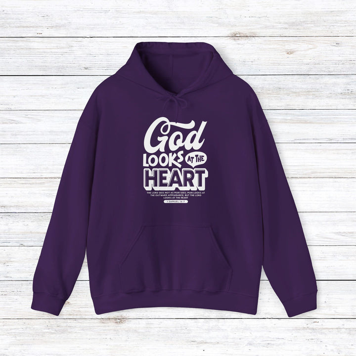 God Looks At Heart Hoodie Hoodie Purple S 