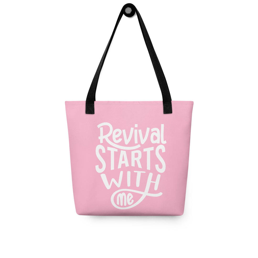 Christian Tote Bag Revival Starts With Me Pink Tote Bags   
