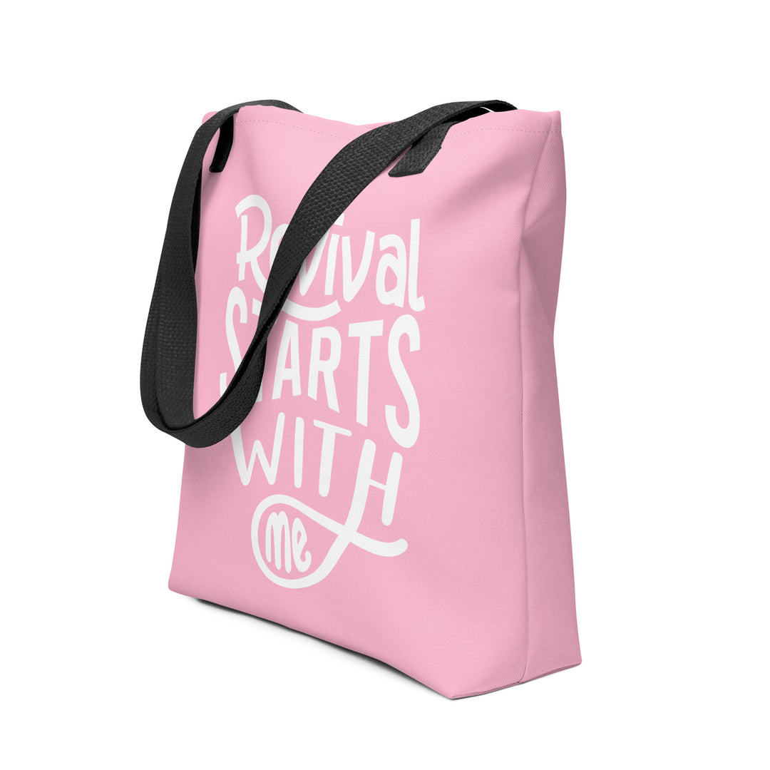 Christian Tote Bag Revival Starts With Me Pink Tote Bags   