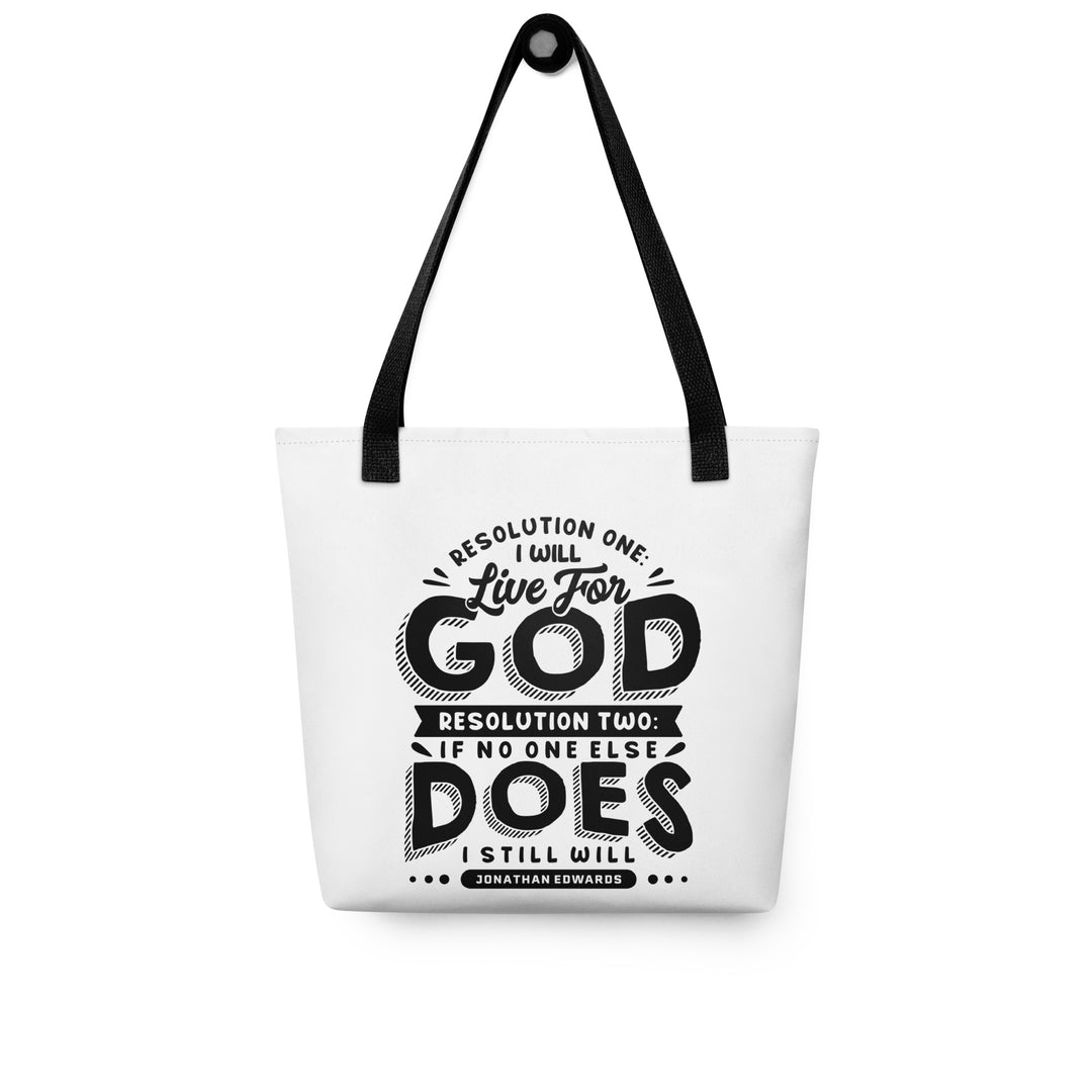 Christian Tote Bag Jonathan Edwards Live for God White Tote Bags
