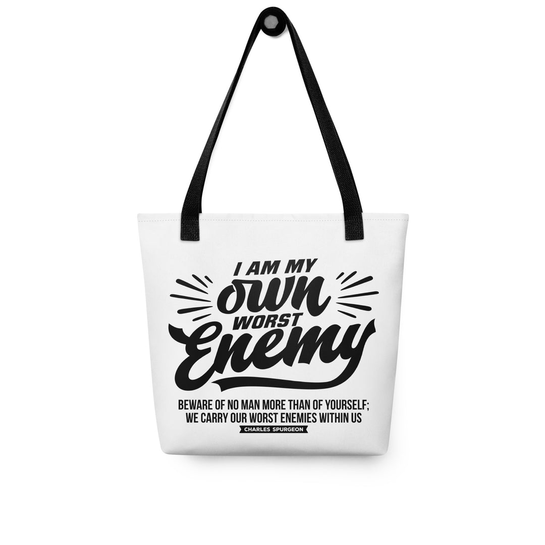 Christian Tote Bag Charles Spurgeon's Worst Enemy White Tote Bags