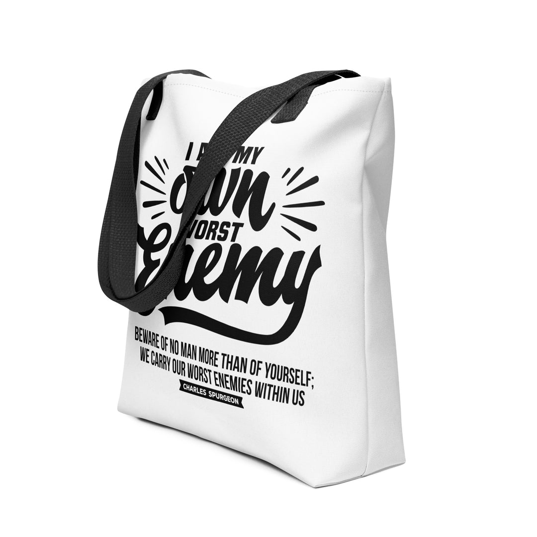Christian Tote Bag Charles Spurgeon's Worst Enemy White Tote Bags