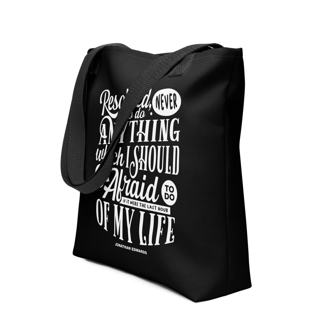 Christian Tote Bag Jonathan Edwards Last Hour Black Tote Bags