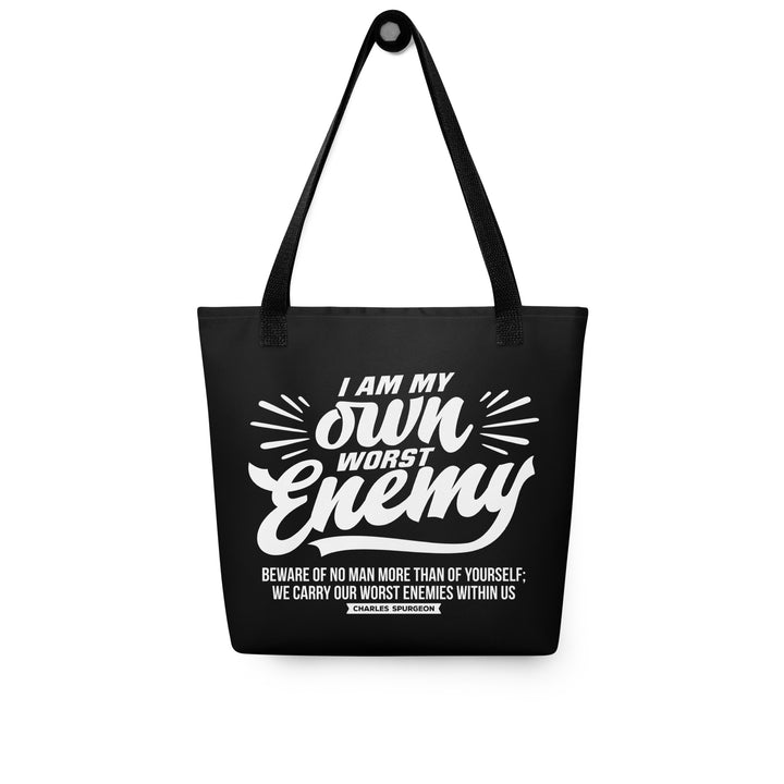 Christian Tote Bag Charles Spurgeon's Worst Enemy Black Tote Bags