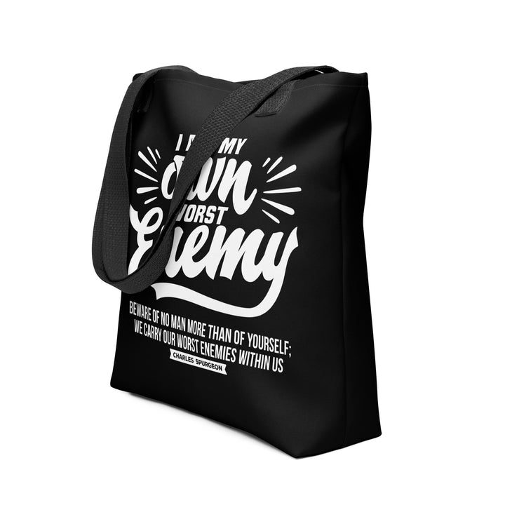 Christian Tote Bag Charles Spurgeon's Worst Enemy Black Tote Bags