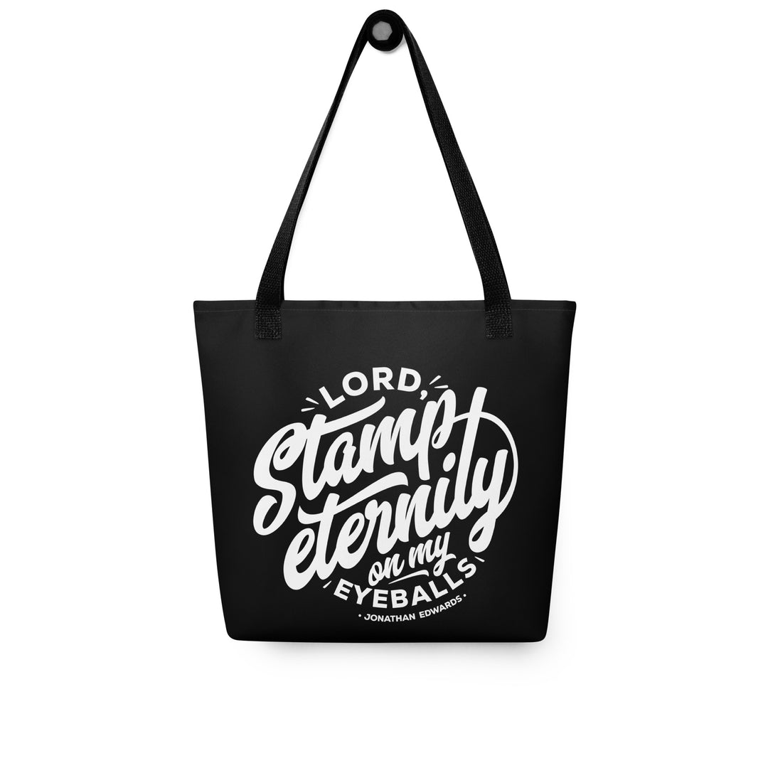 Christian Tote Bag Jonathan Edwards Stamp Eternity Black Tote Bags