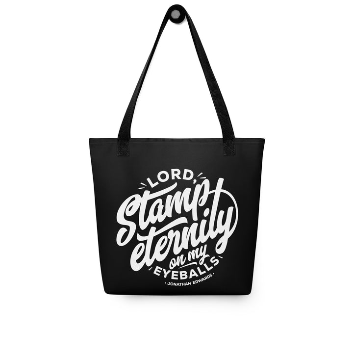 Christian Tote Bag Jonathan Edwards Stamp Eternity Black Tote Bags