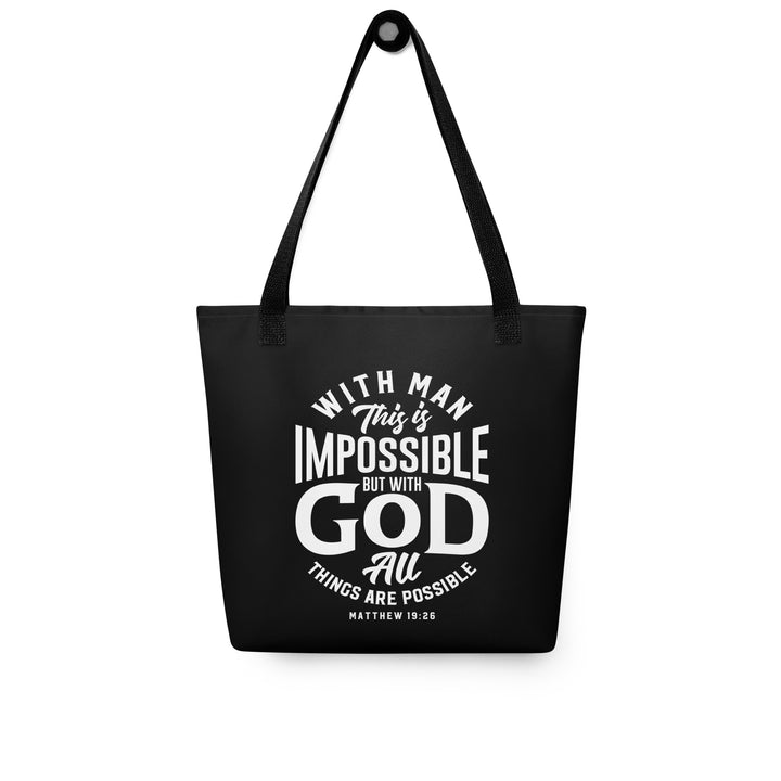 Christian Tote Bag All Things Possible Black Tote Bags   