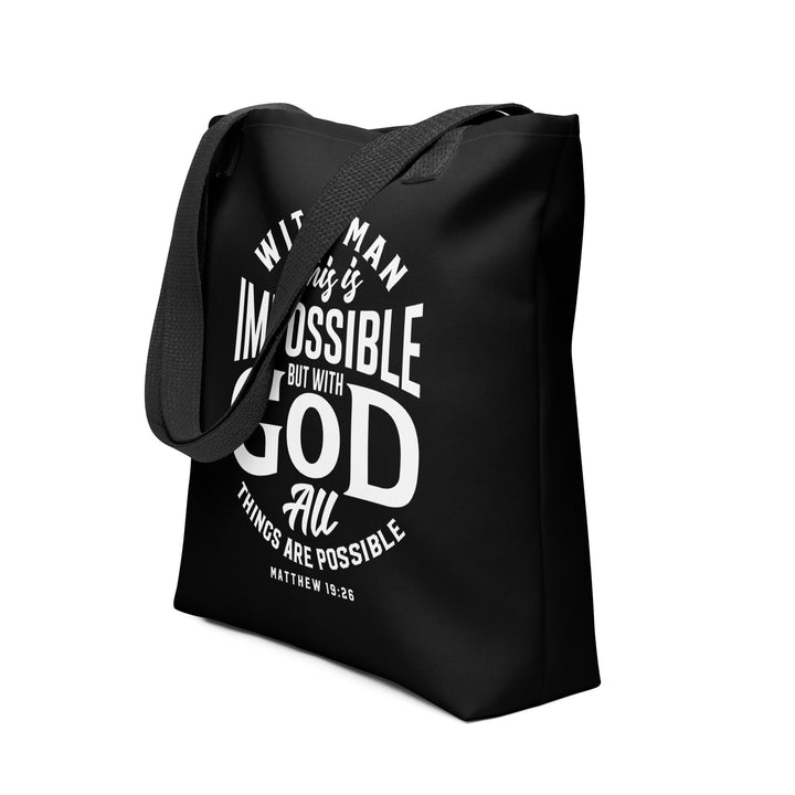 Christian Tote Bag All Things Possible Black Tote Bags   