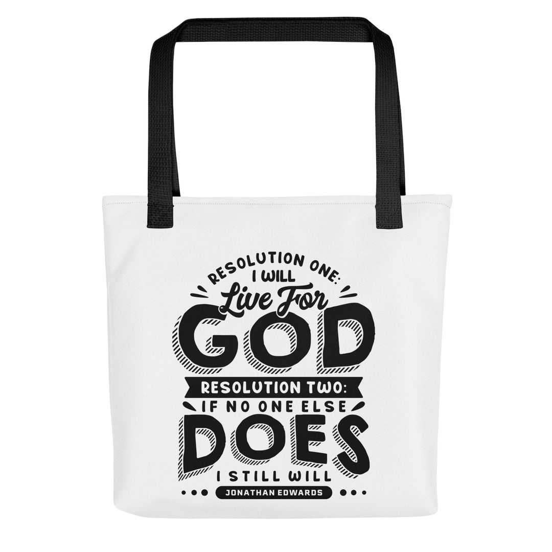Christian Tote Bag Jonathan Edwards Live for God White Tote Bags Default Title