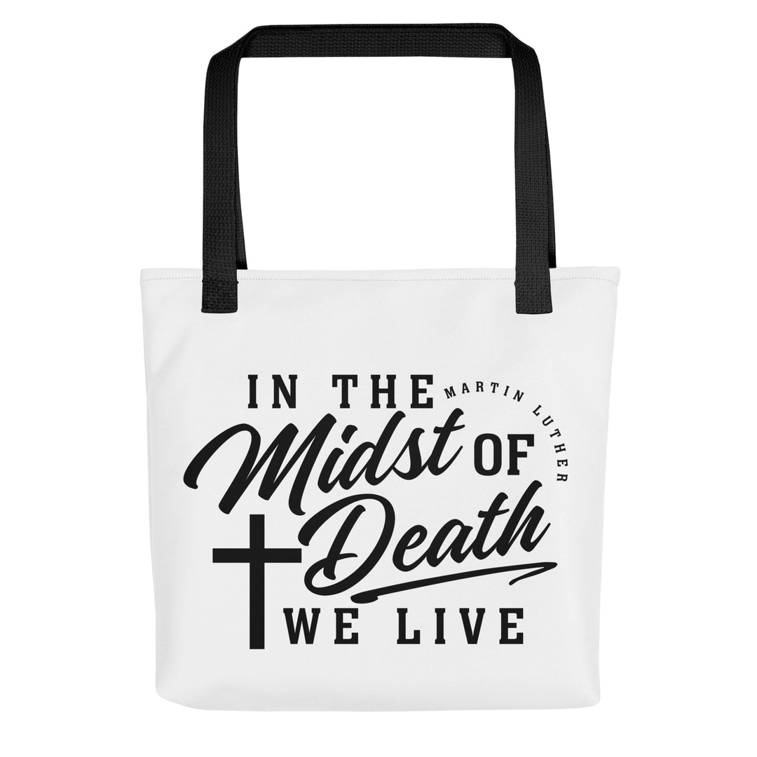 Christian Tote Bag Martin Luther's Midst of Death White Tote Bags Default Title