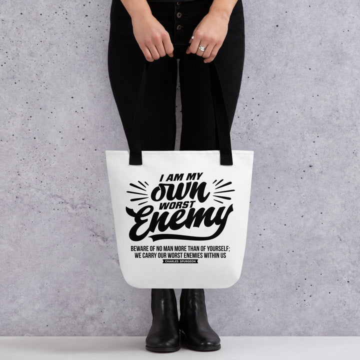 Christian Tote Bag Charles Spurgeon's Worst Enemy White Tote Bags
