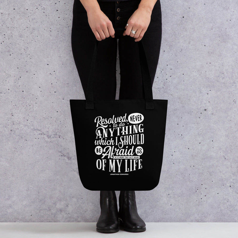 Christian Tote Bag Jonathan Edwards Last Hour Black Tote Bags
