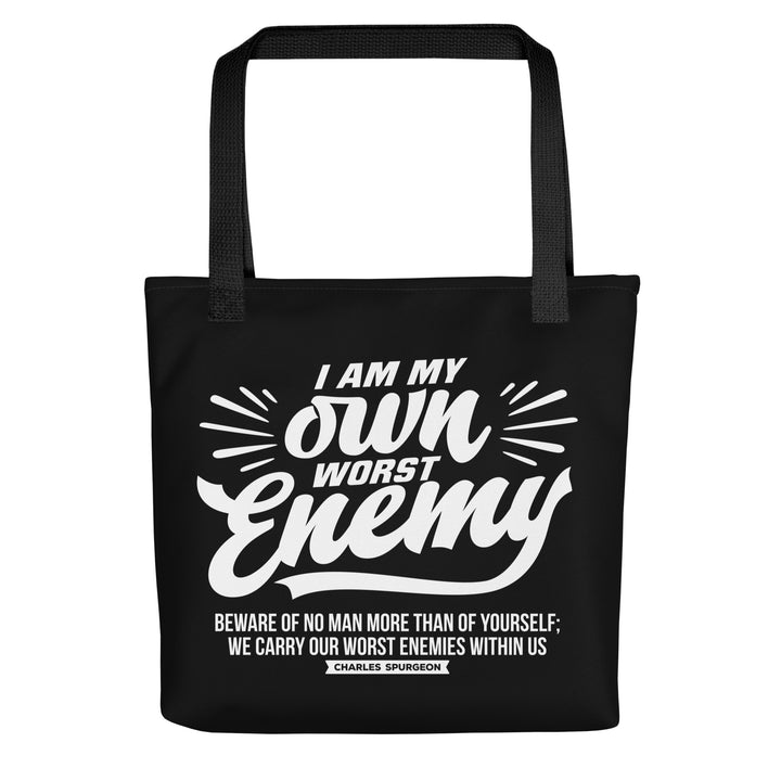 Christian Tote Bag Charles Spurgeon's Worst Enemy Black Tote Bags Default Title