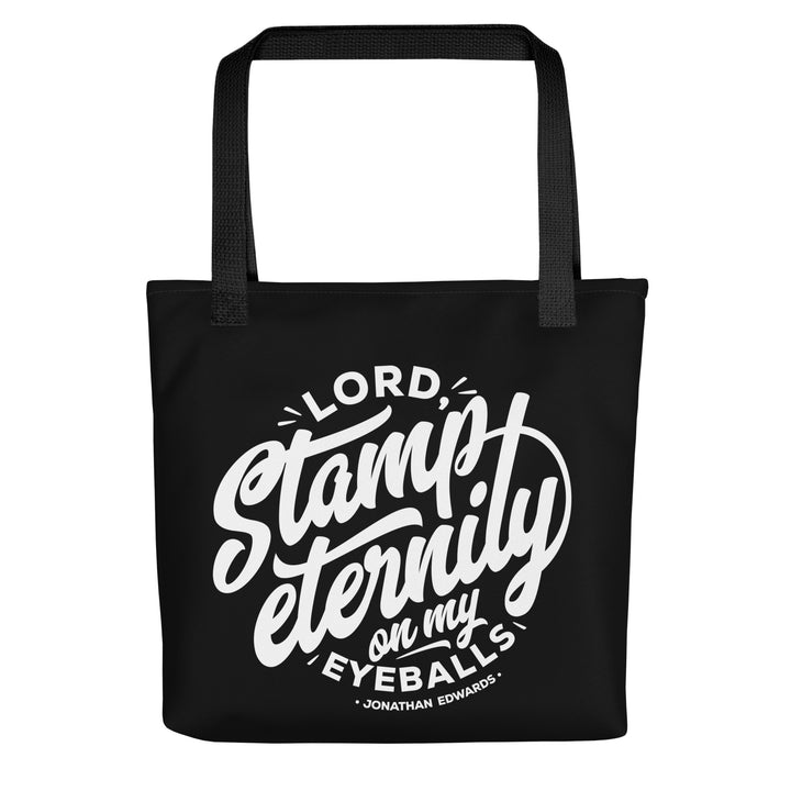 Christian Tote Bag Jonathan Edwards Stamp Eternity Black Tote Bags Default Title