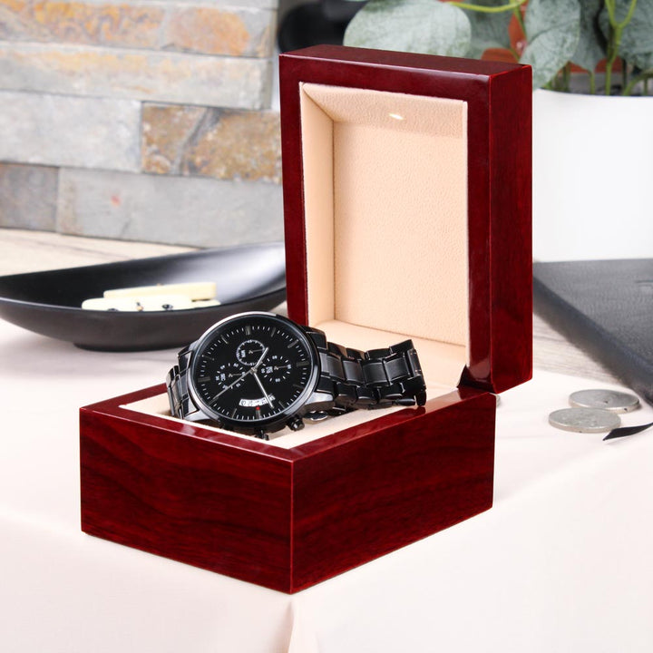 Christian Watch Jonathan Edwards Live For God Engraved Black Chronograph Chronograph Watches
