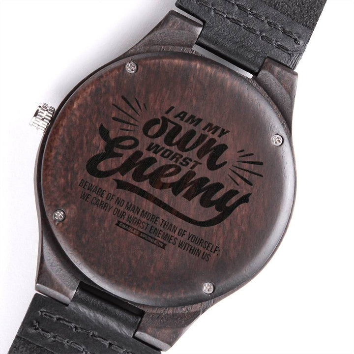 Christian Watch Charles Spurgeon's Worst Enemy Engraved Wooden Sandalwood Watches