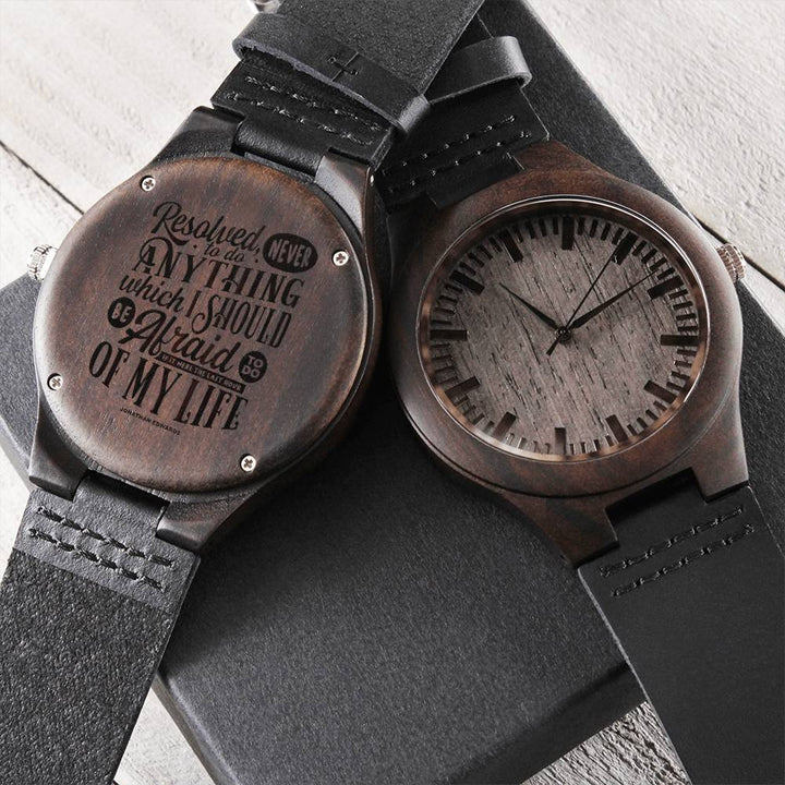 Christian Watch Jonathan Edwards Last Hour Engraved Wooden Sandalwood Watches