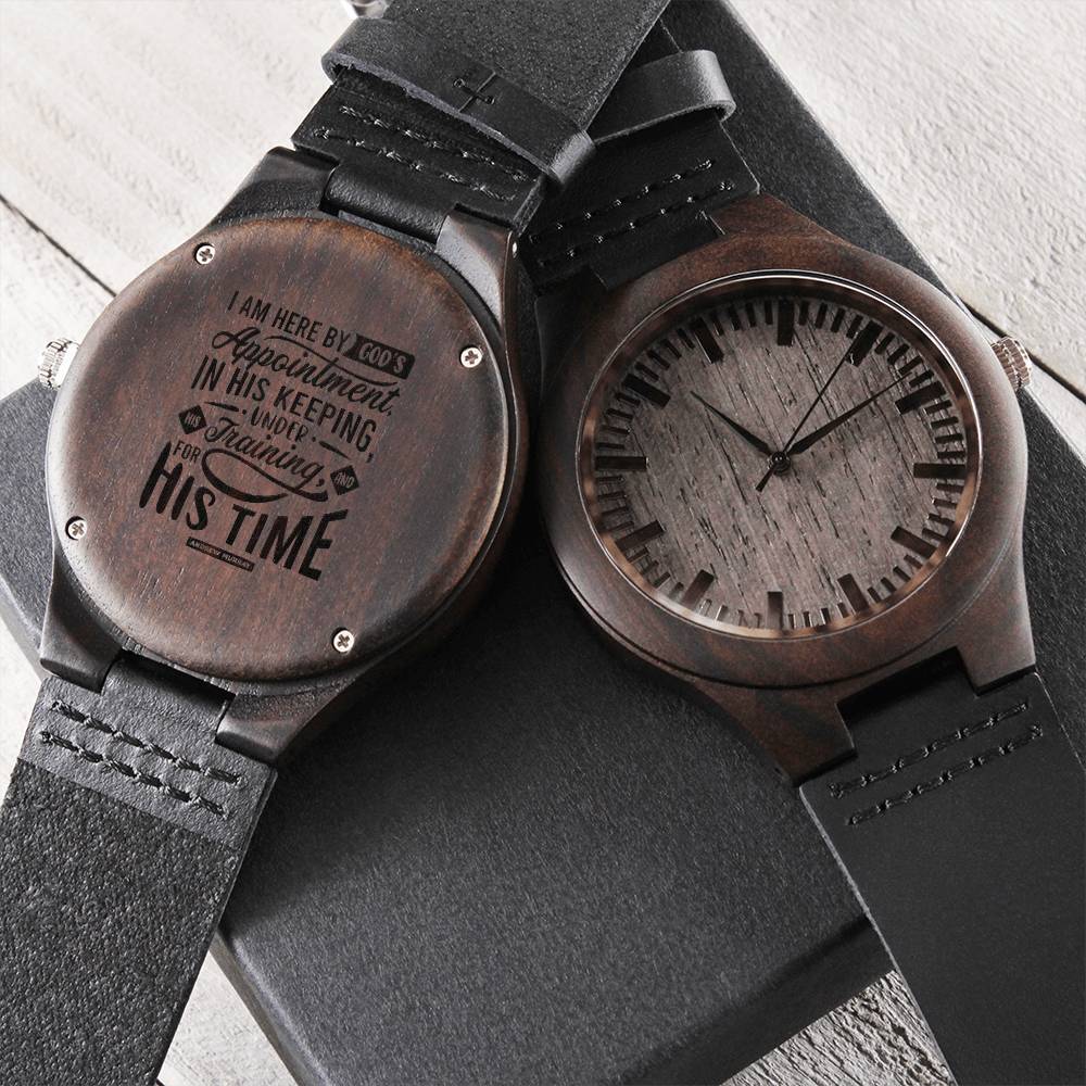 Christian Watch Andrew Murray's His Time Engraved Wooden Sandalwood Watches